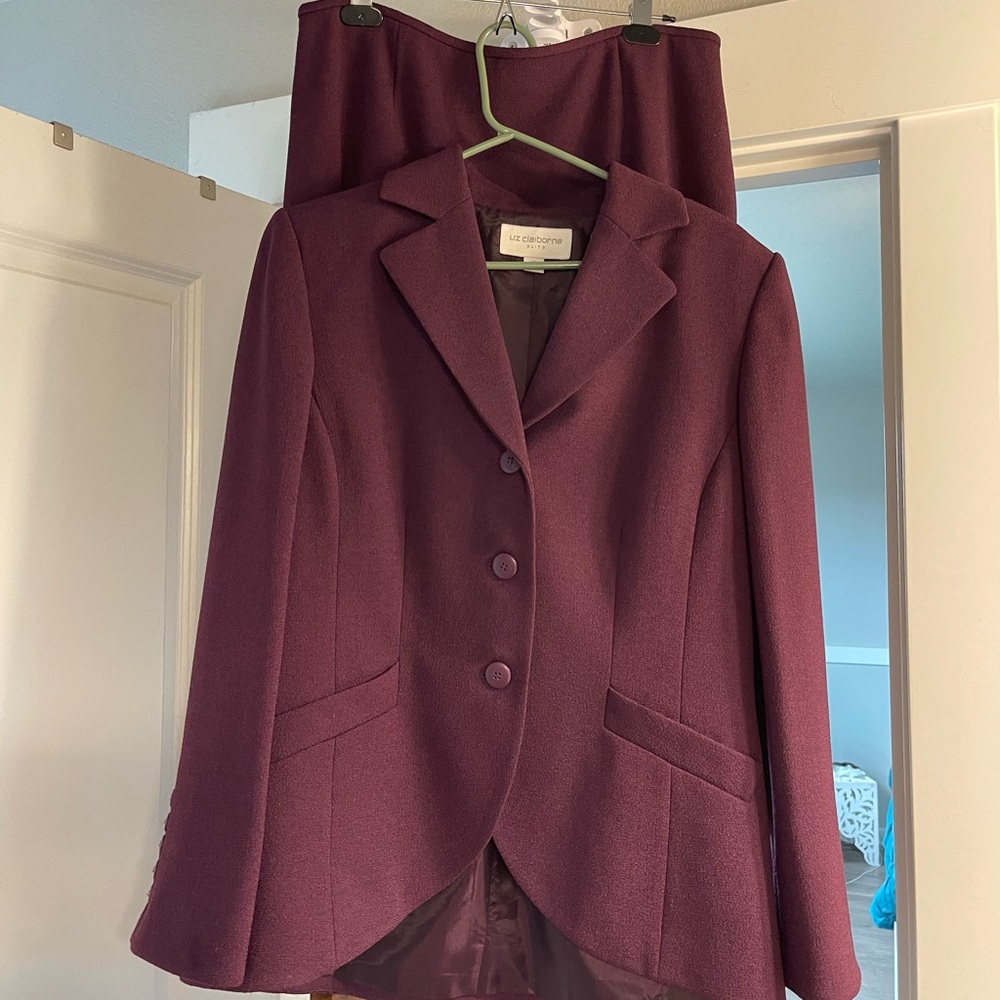 Purple Liz Claiborne skirt suit set